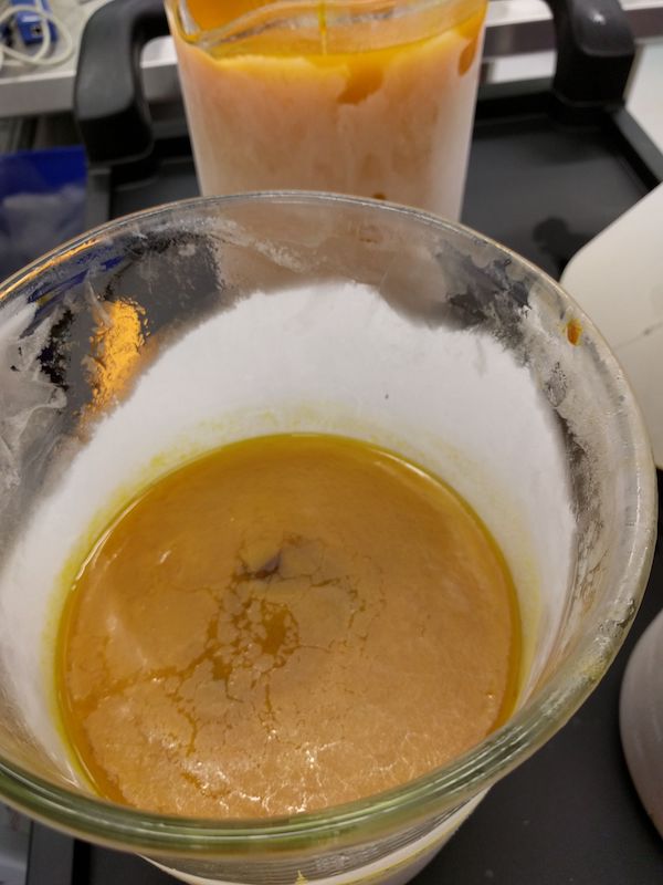 Cannabis oil and aqueous phase separating after a water wash
